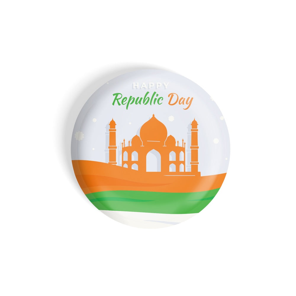 dhcrafts Round Fridge Magnet Multicolor Republic Day 26th January D1 Glossy Finish Design Pack of 1 (58 mm)